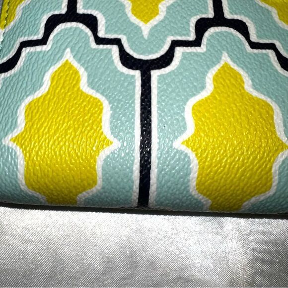Kate Spade Cabana Tile Lacey Yellow and Blue Geometric Wallet - Picture 3 of 14